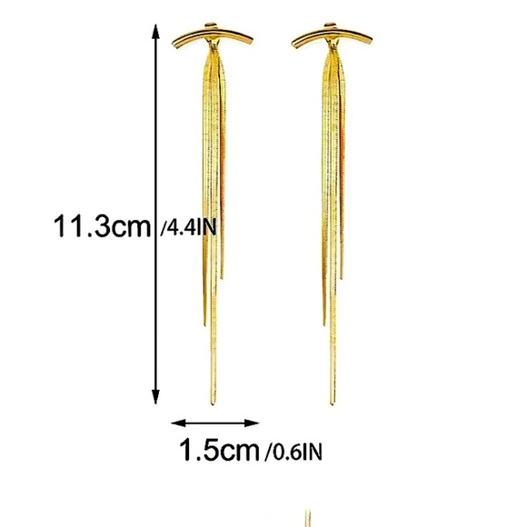 Sterling Silver Tassel Chandelier Fringe Earrings - Picture 5 of 5